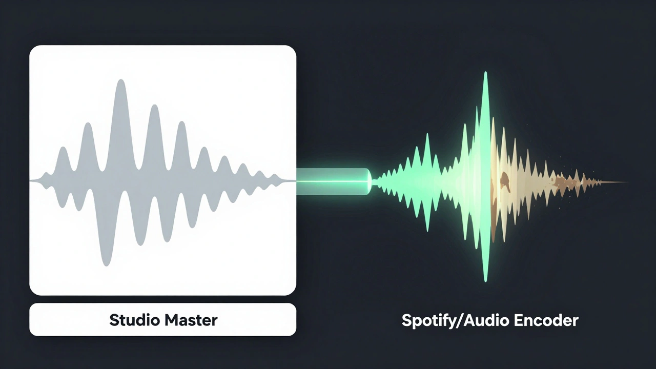 Split-screen comparison: pristine studio master versus corrupted streaming version with visual damage indicators.