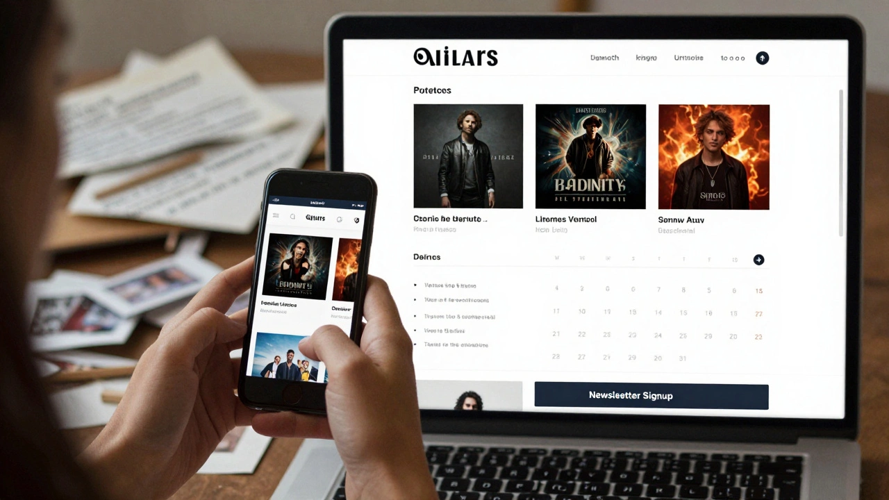 Smartphone screen comparison: chaotic artist site vs. clean, user-friendly layout for music fans.