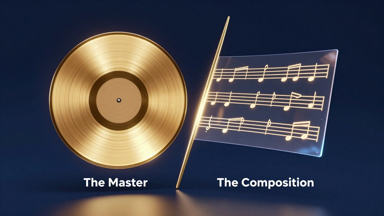 Conceptual visualization of a sound recording and a musical composition