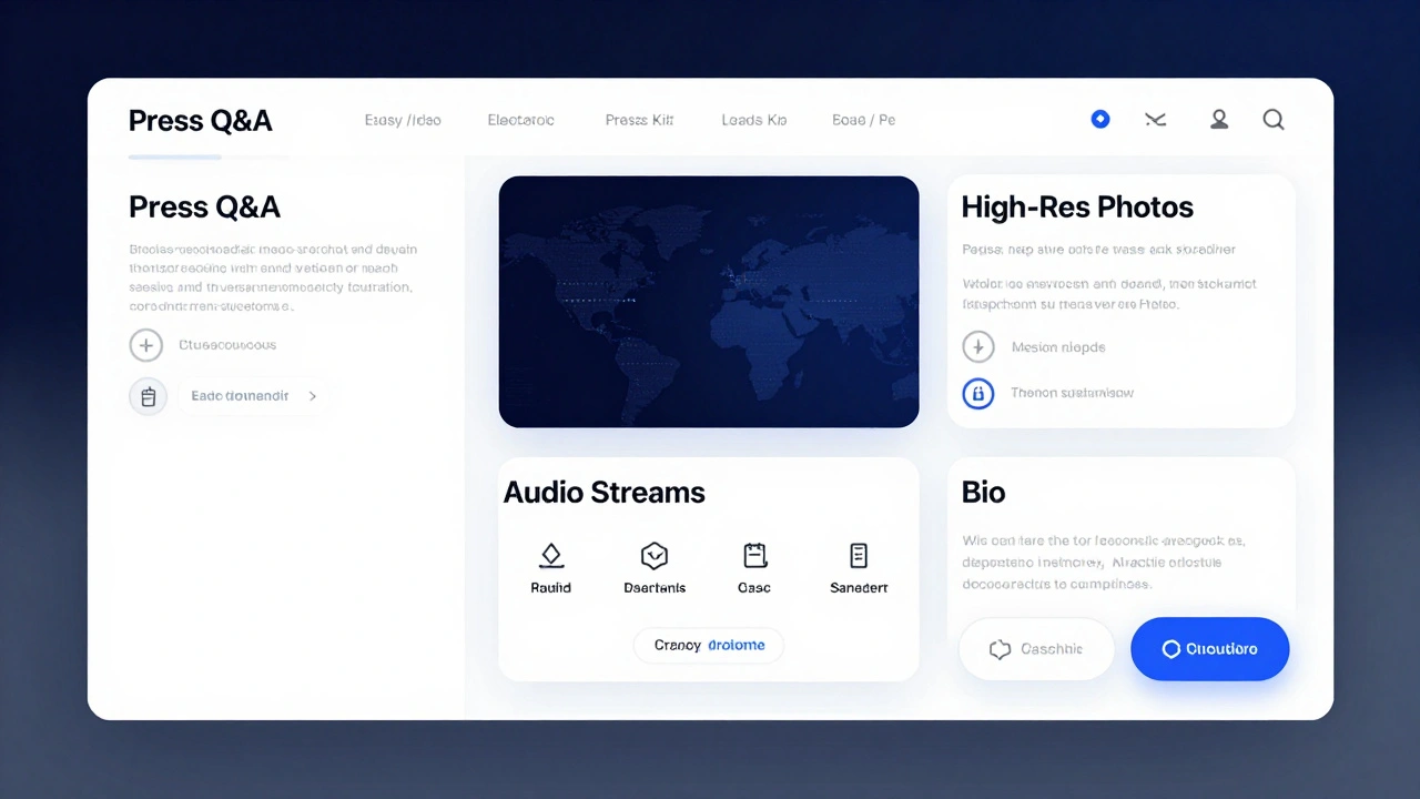 Clean digital interface showing an organized Electronic Press Kit layout