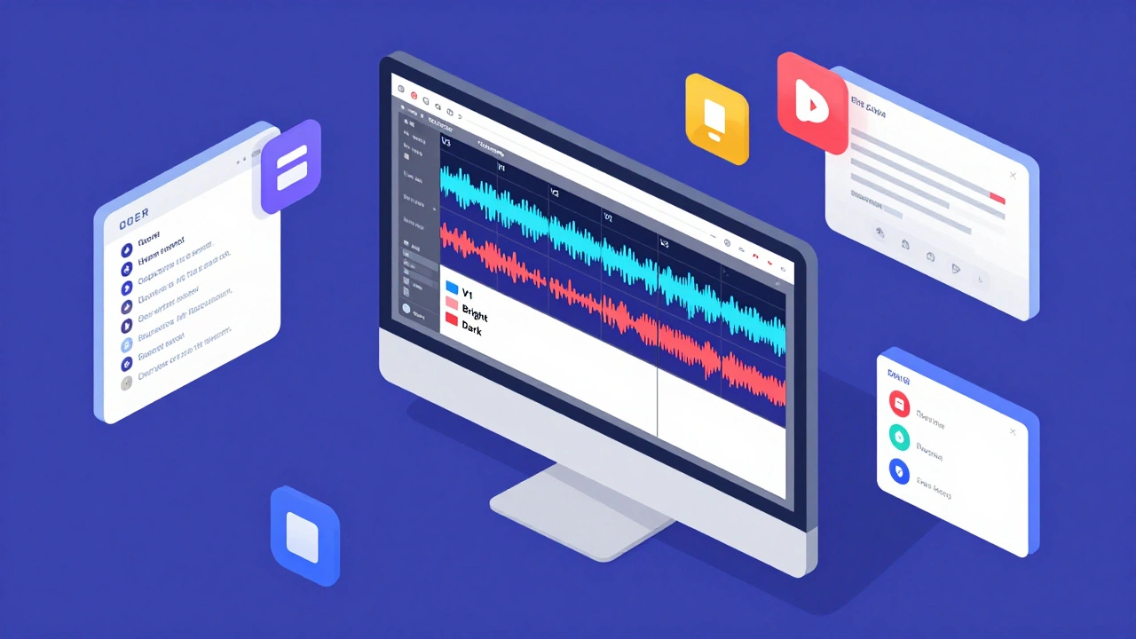 Organized DAW interface showing multiple mix versions