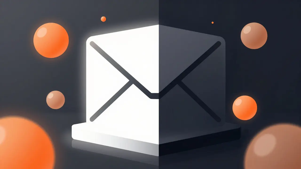Abstract illustration showing a split design structure adapting to light and dark modes