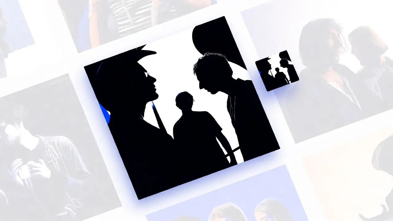 Abstract vinyl album cover design scaling down to thumbnail